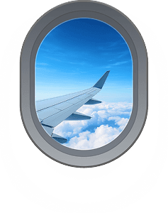 Wing above the clouds